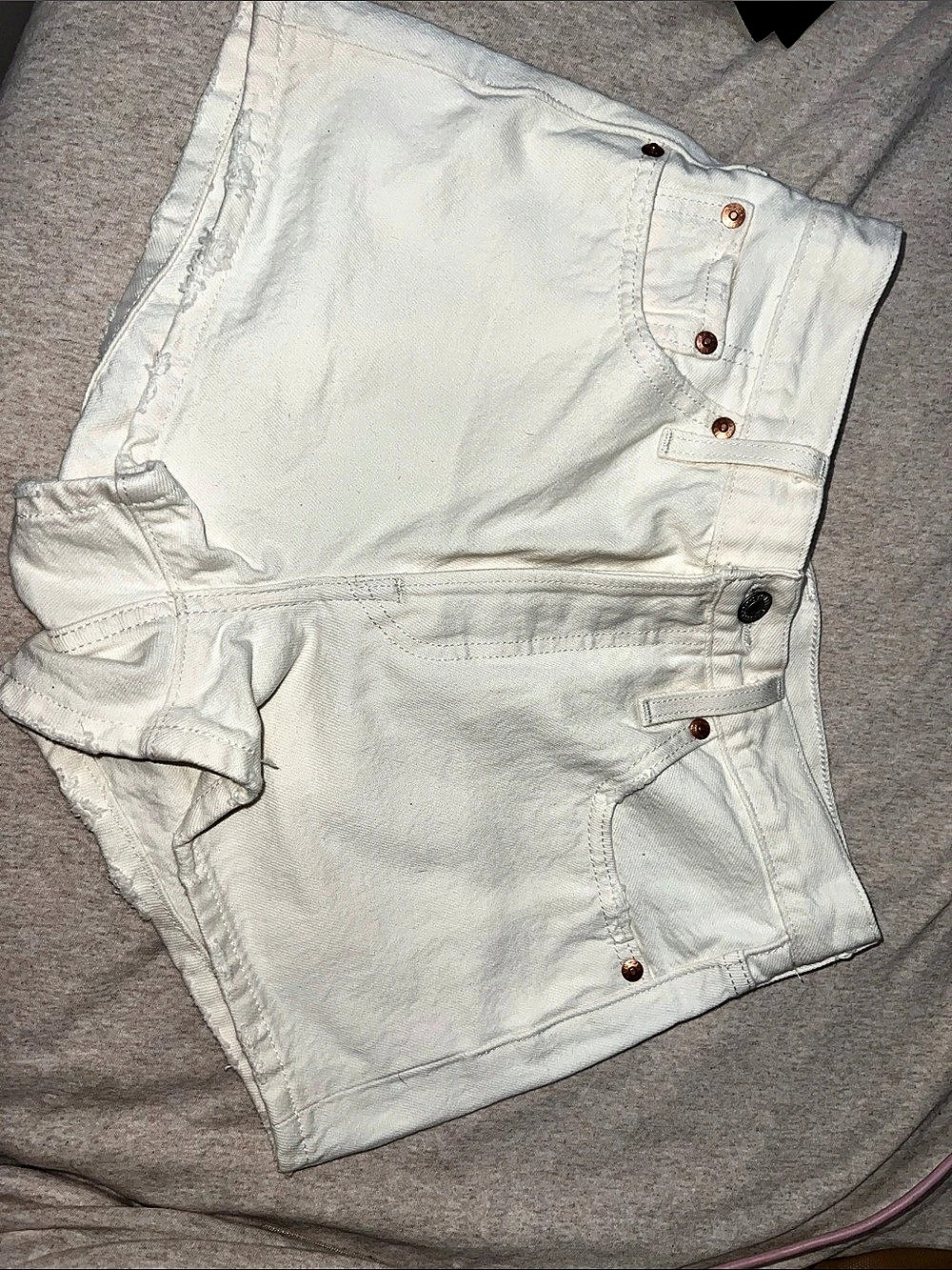 Levi's 501 Original High Rise Denim Shorts Women's White Denim Jean Shorts